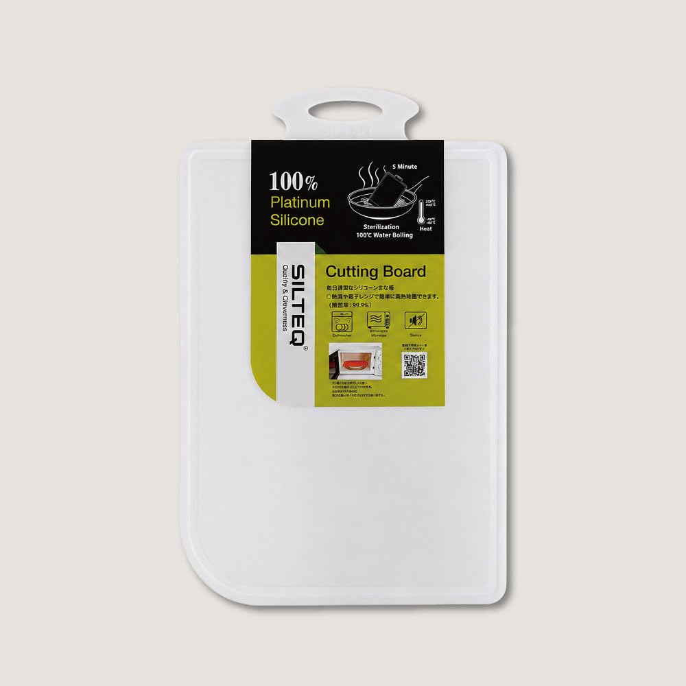 SILTEQ Kirei no Mikata Platinum Silicone and Cutting Small White Roll-up Boil-sterilizable Board, Size,