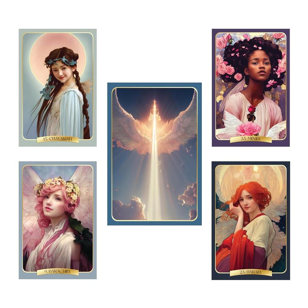 Kancharo 56-Card Oracle Card Set, Tarot Card Reading [The Angel Magic Oracle], Includes Japanese Oracle Card Basic Instructions & Pouch (Authentic)