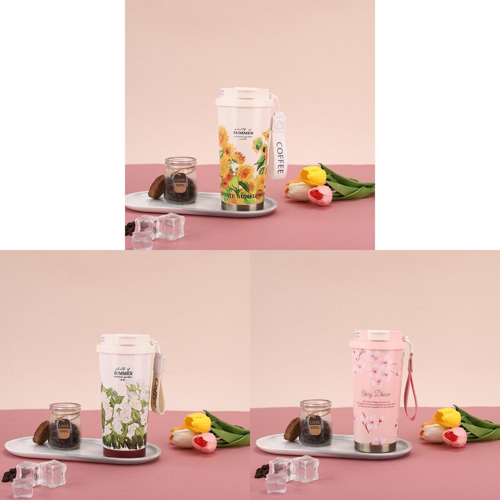 Lilium Summer Collection Insulated Coffee Mug With Large Capacity For Travel And Office Use