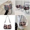 2024 Women's Spring Korean Style Armpit Bag Street Chic Denim Shoulder Bag Casual Small Square Bag Trendy Chain Bag Black