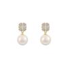 S925 Silver Needle Pearl Geometric Earrings For Women Light Luxury Fashion Ear Jewelry