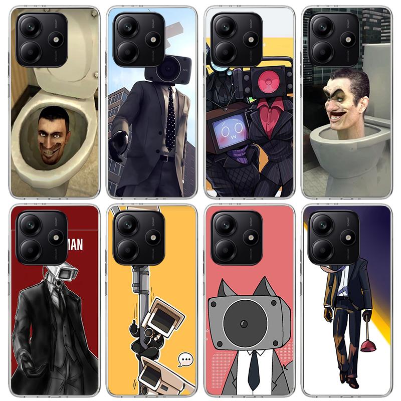 S-Skibidi Toilet Mobile Cell Phone Case For Xiaomi Redmi Note 10 11 12 13 14 15 Pro Plus 11S 12S 14S 11T 11E 10S Soft TPU Back C