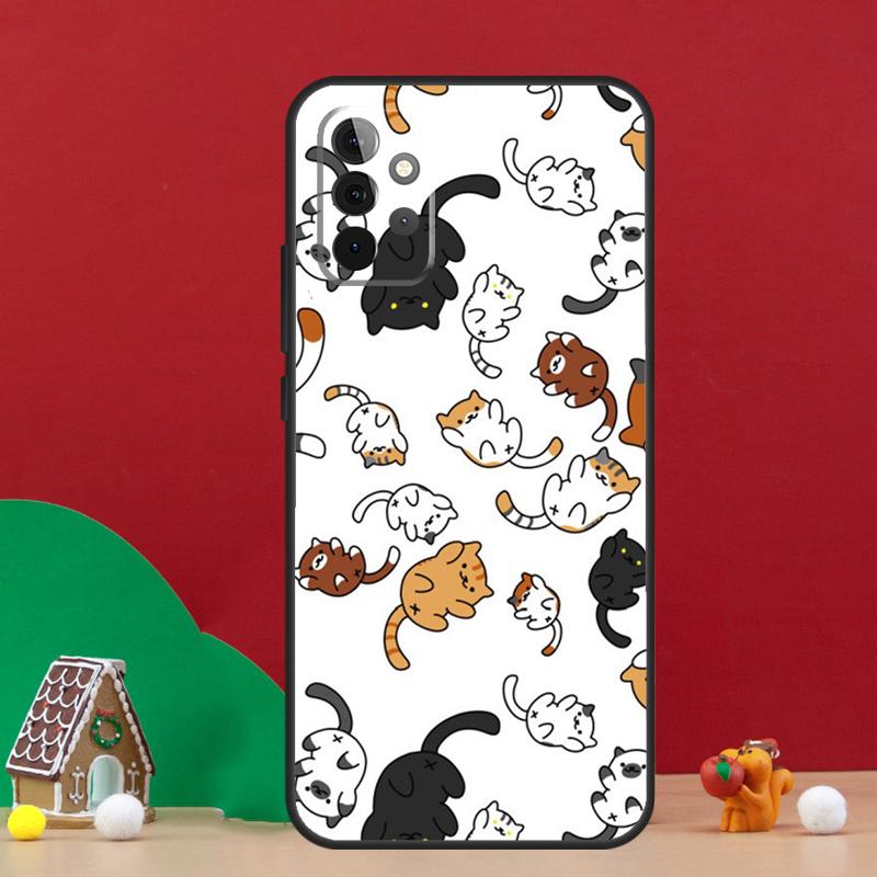 Cute Cartoon Cats Collage Case For Samsung Galaxy A55 A52 A32 A12 A33 A06 A16 A26 A36 A56 A15 A53 A13 A34 A54 A14 A17