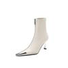 Krazing Pot Microfiber Basic Design Winter Pointed Toe Metal Thin High Heels Modern Boots Women Ankle Boots