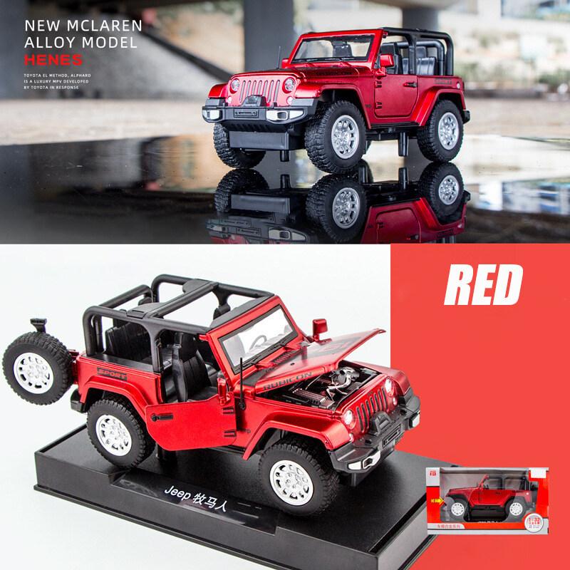 1/32 Scale Jeep Wrangler 1941 Alloy Car Model with Light and Sound Effect Diecast Car Toys for Boys Gift Car Model  Toys Model Collection