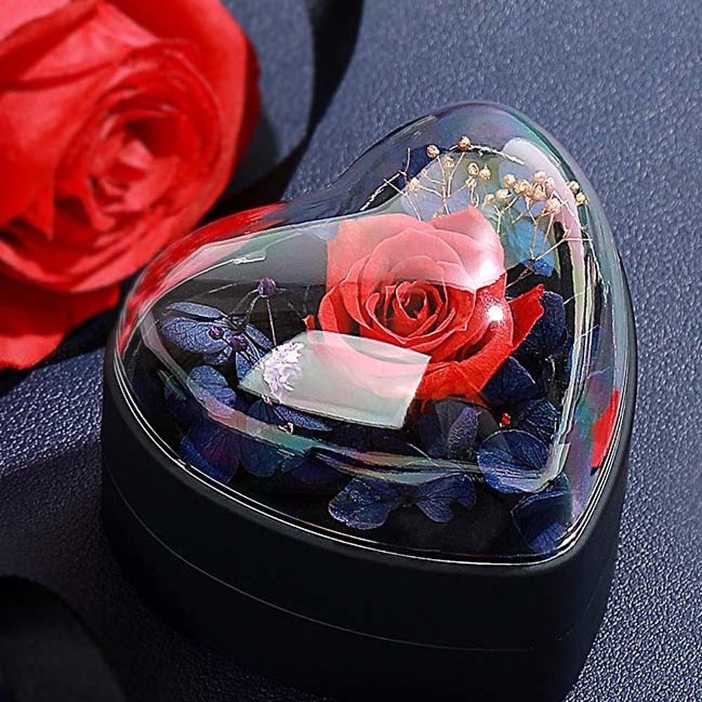 Composite Paper Ring Display Case Rose Jewelry Organizer Jewelry Box Heart Ring Box Men