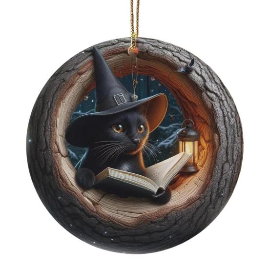 Animal Christmas Ornament 2D Flat Forest Animal Xmas Tree Ornament Acrylic Hanging Woodland Pendant for Garden Tree Home Decor