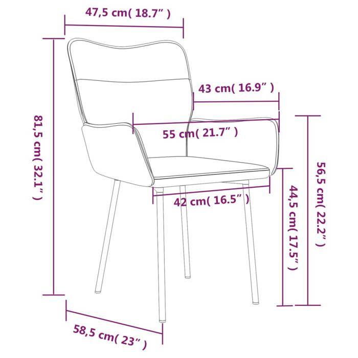 VidaXL 2x Chaises de Salle à Manger Fauteuils à Dîner Chaises de Cuisine Sièges à Dîner Chaises de Repas Restaurant 344826