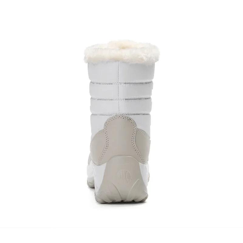 Boots for Women Platform Outdoor Snow Boots Non-slip Winter Walking Shoes Fur Warm Ankle Boots Wedge Waterproof Thigh High Boots