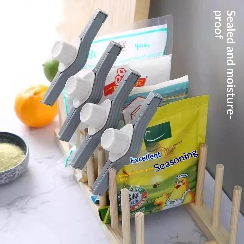 3/5Pcs Food Bag Sealing Clips with Pour Spout for Dog Cat Food Kitchen Seasoning Storage