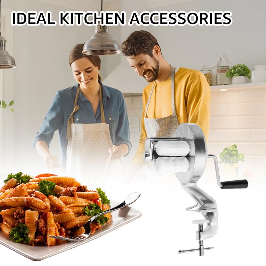 Handkurbel Cavatelli-Hersteller Aluminiumlegierung Nudelmaschine für Zuhause Selbstgemachte Makkaroni Italienische Pasta-Nudeln Küchenhelfer