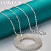 925 Sterling Silver Round Circle 16/18/20/22/24/26/28/30 Inch Pendant Necklace For Women Wedding Party Fashion Jewelry