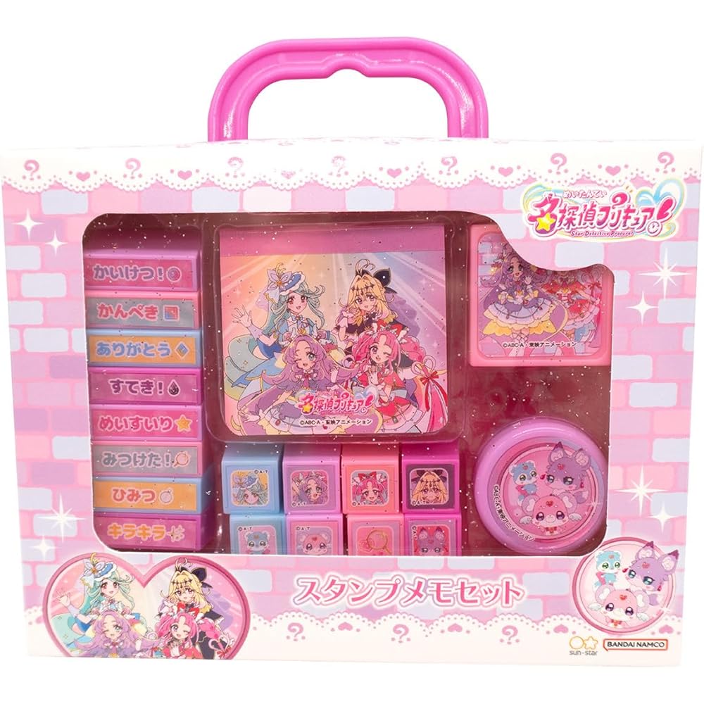 Marusho Detective Precure Stamp Memo Set with Colorful Designs and Durable Paper