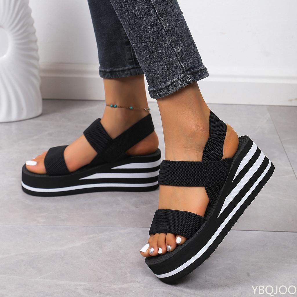 Fashion Women's Sandals 2025 Summer Fashion Platform High Heels Beach Women's Comfortable Wedge Shoes Outdoor Soft Soled Women's Shoes