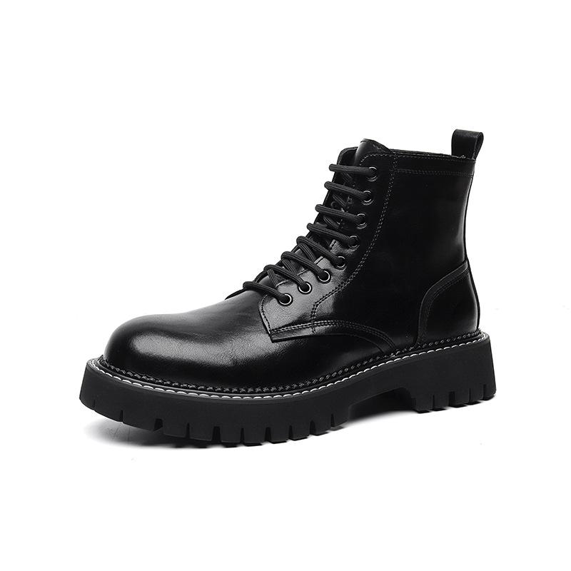 

Ботинки Мартин мужские весенне-осенние высокие на толстой подошве увеличивающие рост кожаные ботинки мужские кожаные ботинки в стиле милитари мужские 68009-T 38 чёрный