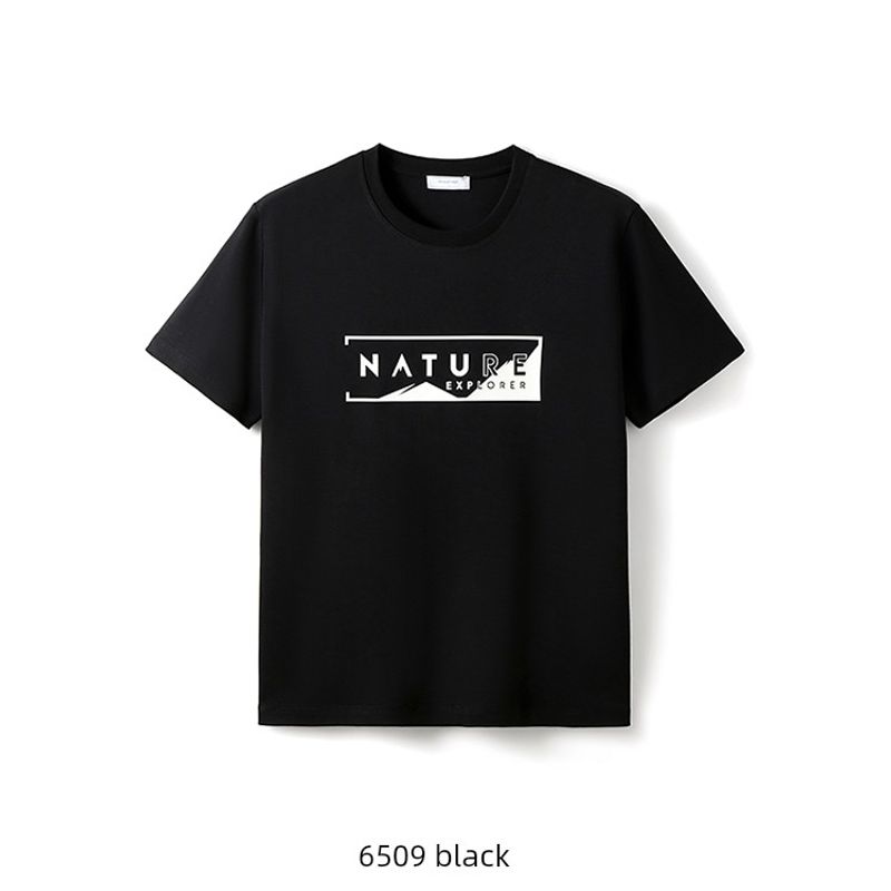 Heavyweight Pure Cotton 300g Trendy Brand Printed Cool-Touch Short-Sleeve T-Shirt for Men, Summer Base Shirt, Foreign Trade Men's Clothing