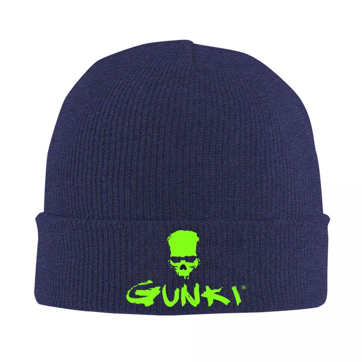 

Gunki Logo Angling Skull Fishing Gunki Warm Knitted Cap Hip Hop Bonnet Hat Autumn Winter Outdoor Beanies Hats for Unisex Adult One Size