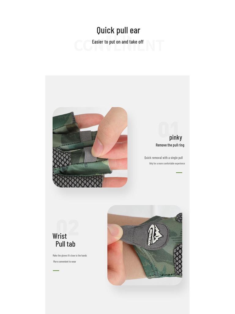 XG55 Outdoor Non-Slip Half-Finger Fishing Gloves: Breathable, Sweat-Absorbent, Wear-Resistant, Ice Silk Design. Ideal for Fishing, Cycling.