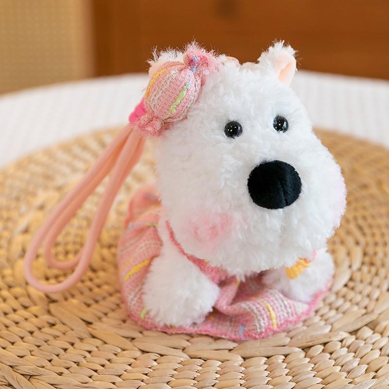 Păpușă Pandantiv Câine West Highland Păpușă Drăguță Jucărie de Pluș Păpușă Scroll Cadou de Ziua de Naștere Sac Cadou Ornamente Agățate