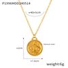 Fenny Fashion Embossed Stars 12 Constellations Round Brand Pendant Necklace 18K Gold Plated Stainless Steel Jewelry