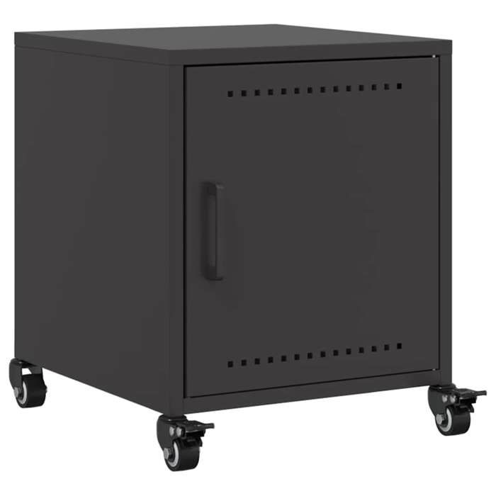 VidaXL Bedside Table Black 36x39x43.5 Cm Steel, Cabinet, Side Cabinet, Phone Stand, Nightstand, Furniture 846614