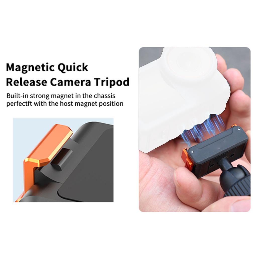 Selfie Stick Tripod with 360 Rotating Ball Head Magnetic Quicks Release Mount Extendable Foldable Fits for DJI Action 5