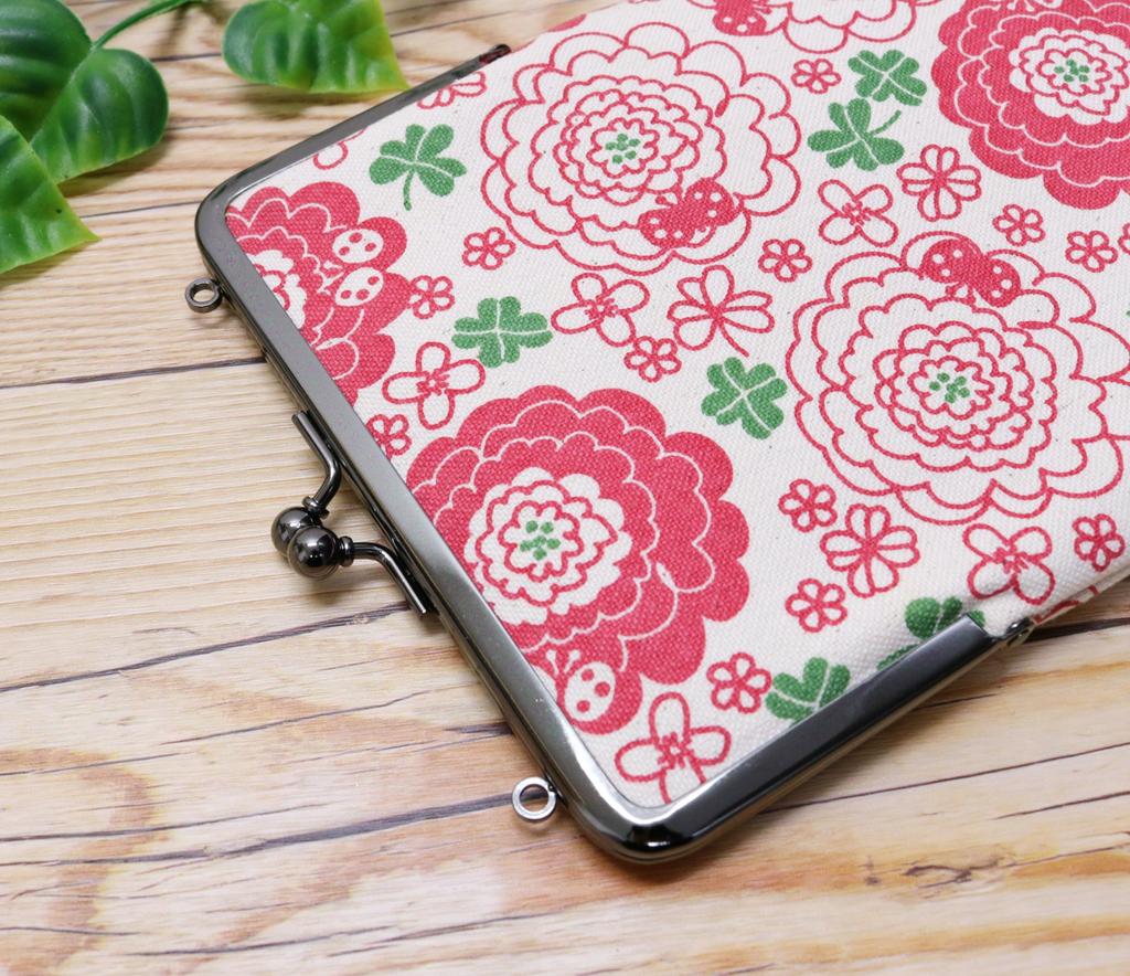 Slim Gamaguchi Pouch, Goshuin Albums Case, Rabbit Print, Canvas, 23.5 x 14.5 cm, Made in Japan