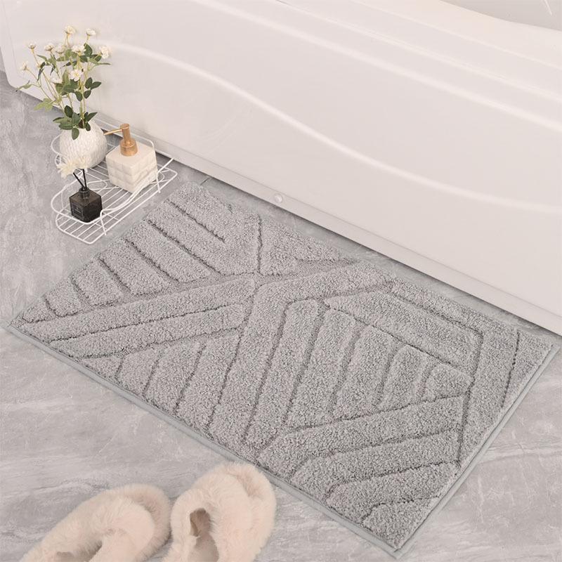 Non-Slip Microfiber Stripe Entrance Mat for Living Room, Bathroom, or Doorway