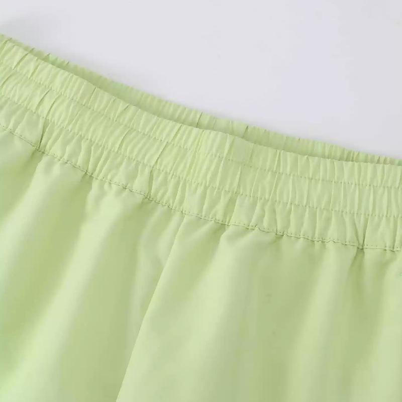 PUMA Color Block Sport Simple Fashion Five Point Casual Shorts Unisex shorts Green 631341-35
