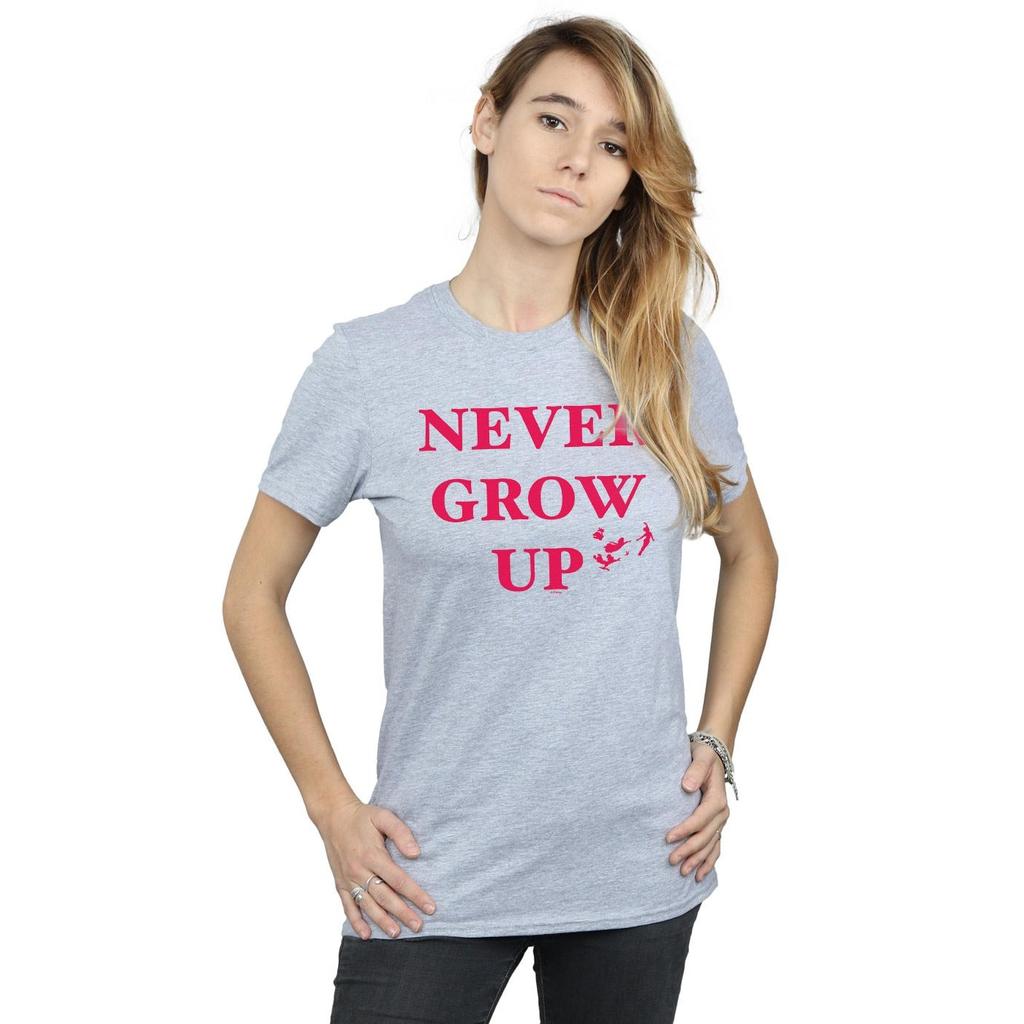 Disney Womens/Ladies Peter Pan Never Grow Up Cotton Boyfriend T-Shirt