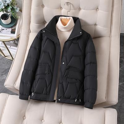Down Cotton-padded Jacket Women's Short Joker Stand Collar Cotton-padded Clothes Korean Stand Collar Women's Temperament Bread Clothes Winter Coat.