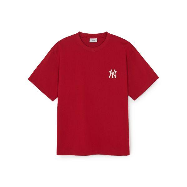 MLB New York Yankees FW25 Cavalo do Zodíaco Gola Redonda Algodão Pulôver Manga Curta Camiseta Unissex T-Shirt 3ATSQ0161-50RDD
