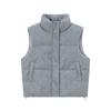 2025 Autumn and Winter New Gray Woolen High-end Sense Thin Thickened Down Cotton Clothes Women's Vest Fashion Outer Vest