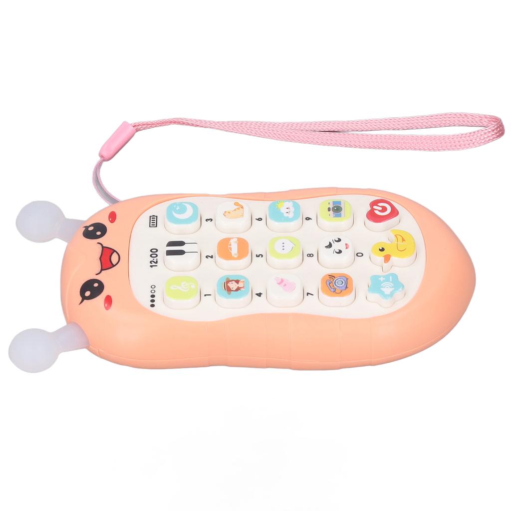 Music Phone Toy Volume Adjustable Soft Wear Resistant Educational Music Teething Toy Gift Blue