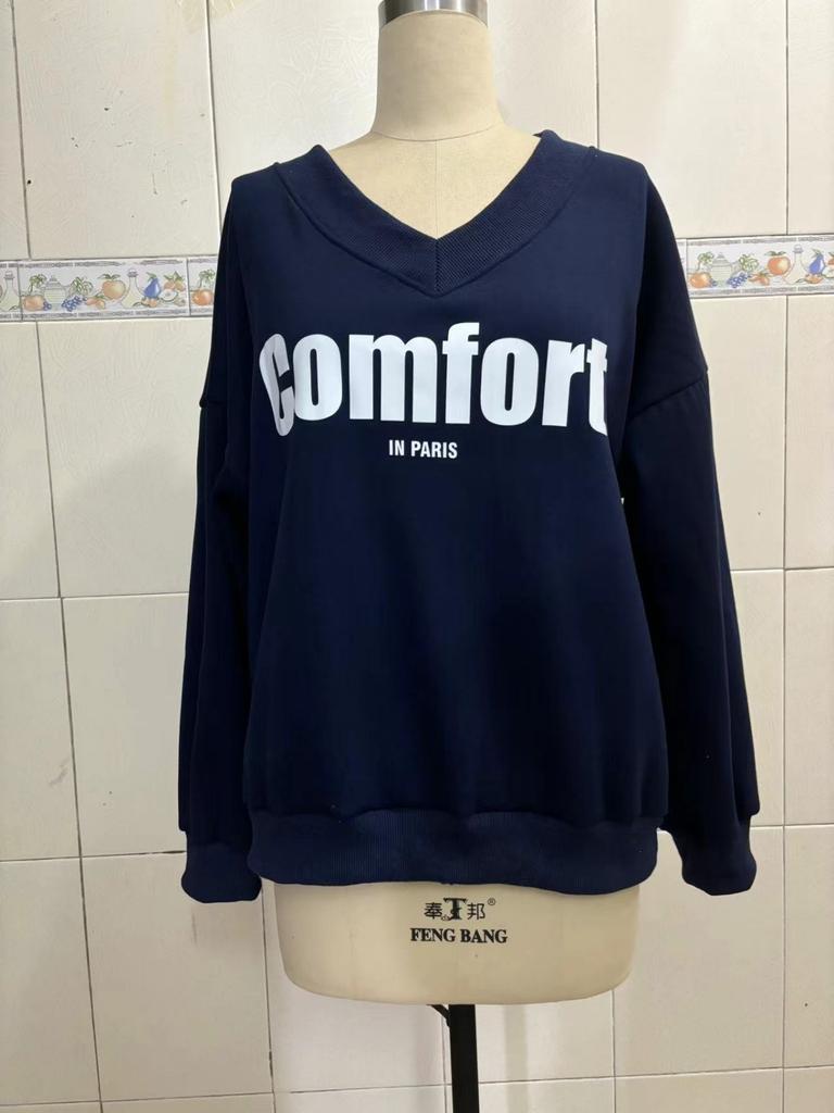 Dámské mikiny s výstřihem do V, s dlouhým rukávem, nadměrné velikosti, jednobarevná trička, ležérní volný střih, sportovní tréninkové pulovry