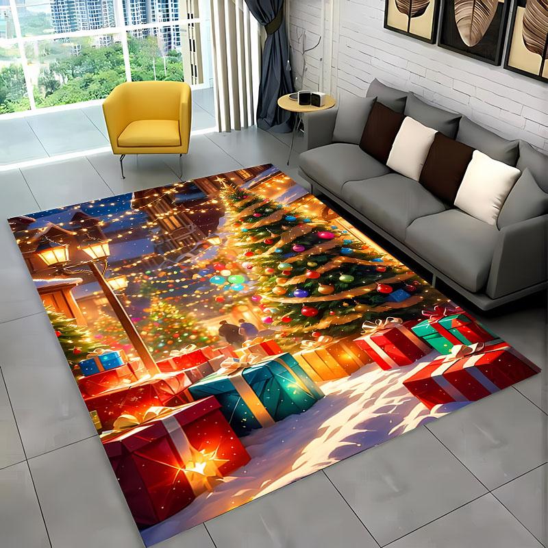 3D HD Printing Christmas Large Area Carpet for Living Room Cartoon Children's Bedroom Sofa Doormat Floor Rug Anti-slip Decor Mat