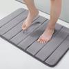 Alfombra de Piso 1PCS Espuma Viscoelástica Raya Color Sólido Alfombra de Piso Baño Antideslizante Absorbente Alfombra Inodoro Alfombra para Puerta