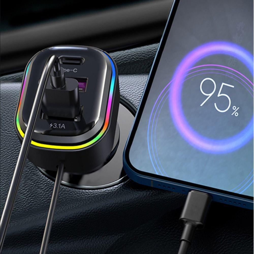 81W Power Car-mounted multi-function charger 6 in 1 Ports Super Fast Charging  Universal Vehicles
