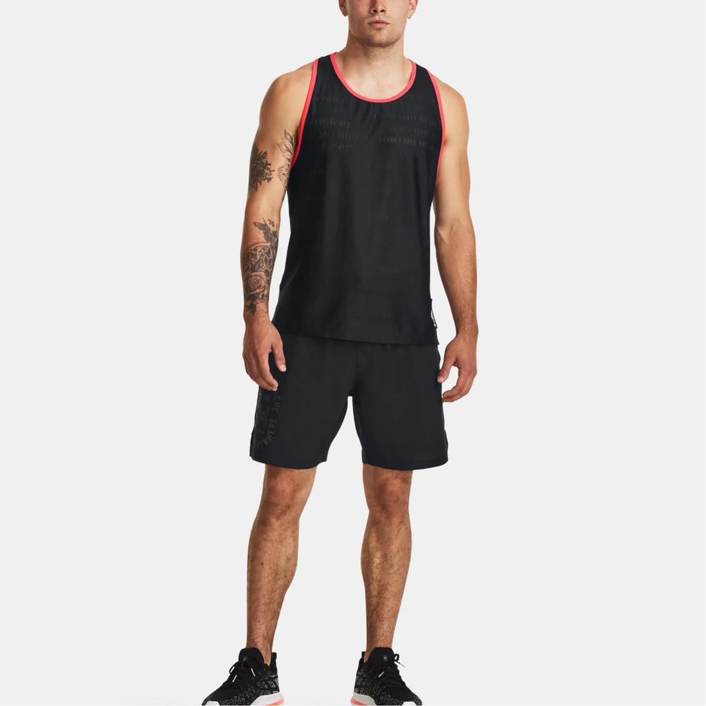 Under Armour Everywhere Letter Print Running Tank Men Tops Black 1379292-001