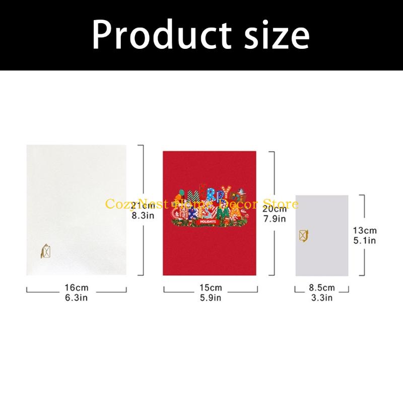 92MF Elegant Greeting Card With Melodies And LED Light Invitation Card For Christmas Parties Weddings Special Occasion