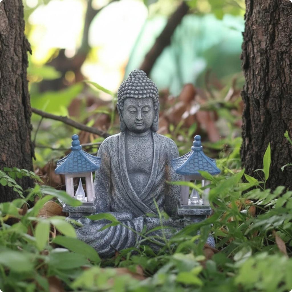 Harz Buddha Meditationsstatue Friedliches Dekoratives Ornament Beruhigend für den Eingangsbereich