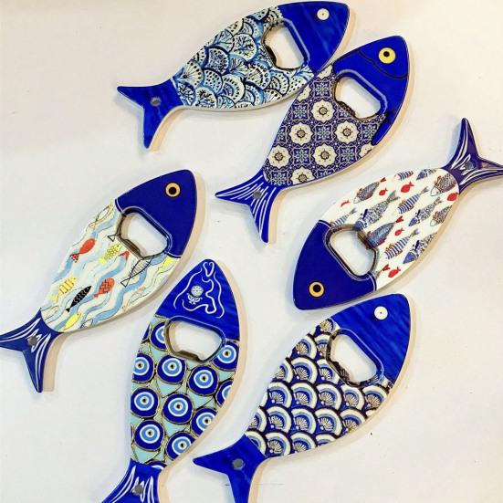 Fish Bottle Opener Refrigerator Magnet Chinese Style Home Office Kitchen Locker Fridge Magnetic 3D Fish Decoration Ornament
