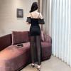 Chic Nightclub Women's Low-Cut Slimming Dress - Stylish Belly-Concealing Technician Uniform