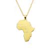 ZRM Mode Hip Hop Anhänger Afrikanischer Schmuck Geschenk für Damen/Herren Trendiger Afrika-Karten-Anhänger Halskette 30mm*37mm