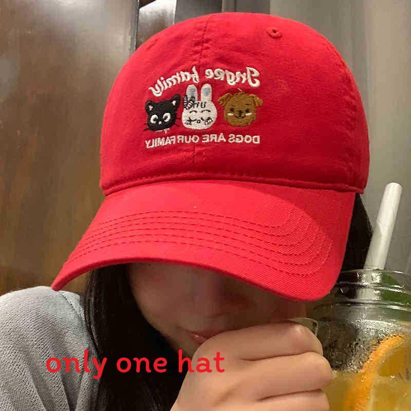 Cute Embroidered Baseball Cap For Women Summer Sun Protection Adjustable Cotton Hat