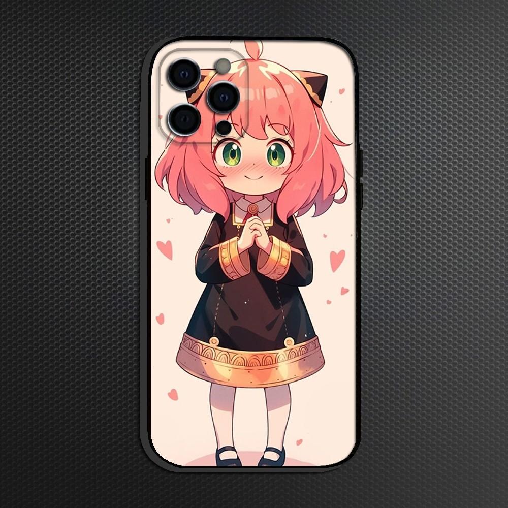 Anime S-Spy x Family Handyhülle Für iPhone 16,15,14,13,12,11 Plus,Pro Max,XS,X,XR,SE Weiches Silikon Schwarze Hülle