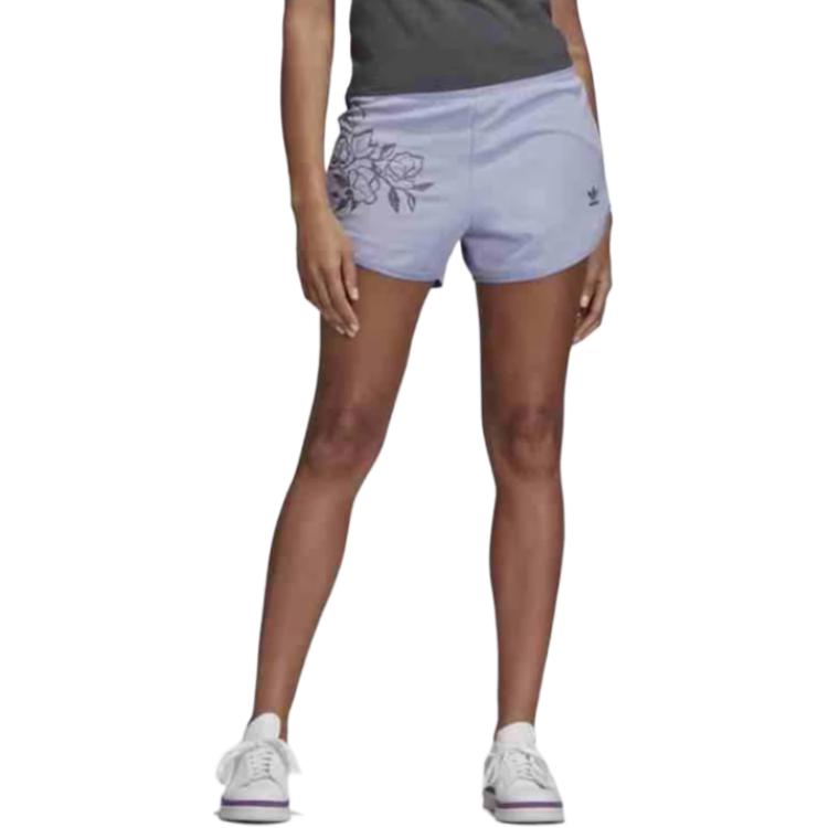 Adidas Originals Floral Fashion Comfortable Breathable Quick-Dry Sports Shorts Women Shorts Purple DX4259