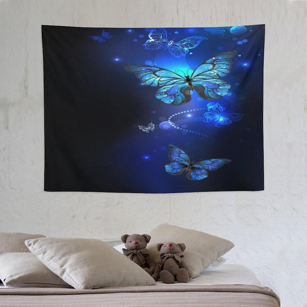 Traumschmetterling Wandteppich Lila Tuschemalerei Schmetterlinge Kinder Mädchen Wandteppiche Heimdekoration für Wohnzimmer Schlafzimmer