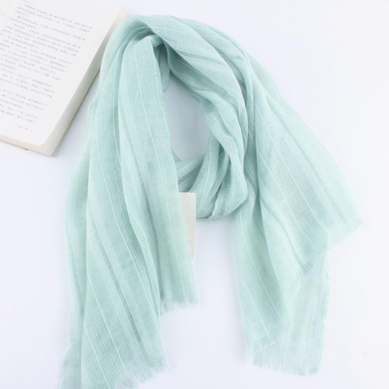 Cotton and Linen Scarf for Women Solid Color Thin Silk Scarf for Autumn and Winter Warm Neck Protection Scarf Shawl Short Neck Scarf