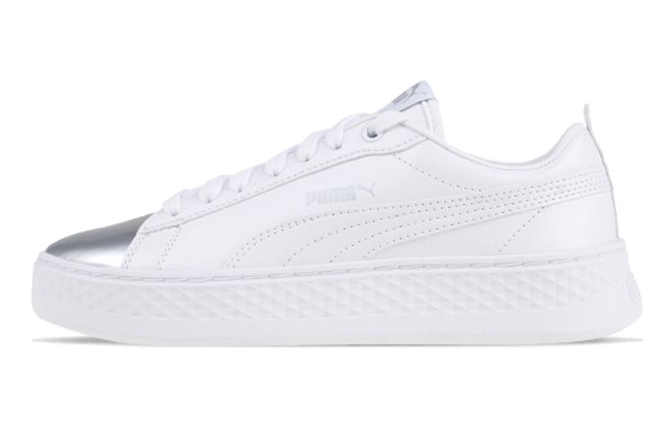PUMA Smash Platform Classic Skateboarding Shoes Silver Women s 366927-01 39